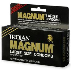 Trojan Magnum Lubricated Latex Condoms, Large Size