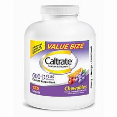 Caltrate Calcium Supplement, 600+D Chewables