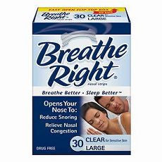 Breathe Right Nasal Strips, Large, Clear 30 ea