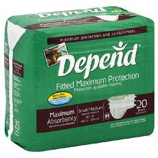 Depends Fitted Maximum Protection Briefs S/M - OutpatientMD.com